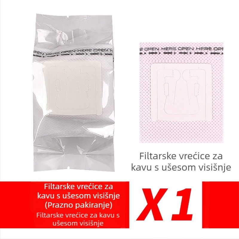 Filter vrećica za kavu s visećim ušima, neproziran materijal, 50 komada po pakiranju, OPP pakiranje, za ured, privatna oznaka dostupna