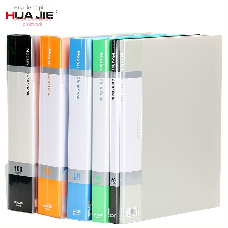 A4 plastični fascikl Hua Jie, model DB1031-1040 | 10-100 stranica | Debljina 10-55