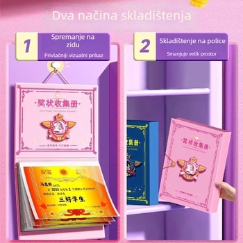 Knjiga za prikupljanje certifikata sa zidnim prikazom, plastični spremnik za pohranu, 40 stranica, debljina 0,04 mm.