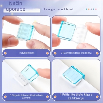 Qiwang plastični kutni klip – klips papir s anti-roll značkom za dokumente