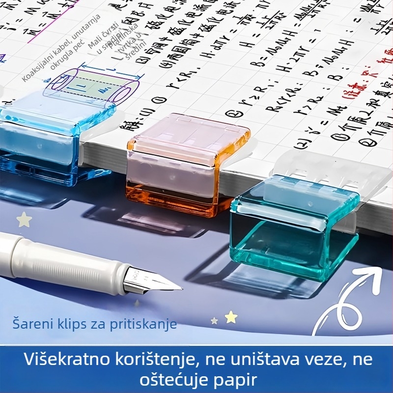 Qiwang plastični kutni klip – klips papir s anti-roll značkom za dokumente