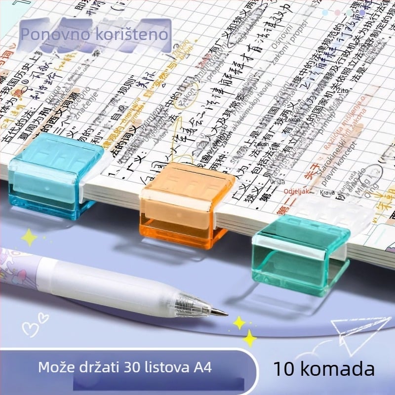 Qiwang plastični kutni klip – klips papir s anti-roll značkom za dokumente