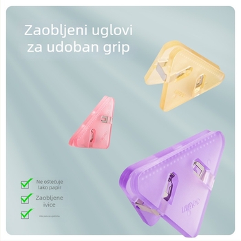 Kutni klip QJ8530 – trokutasti klip za dokumente, plastični, Deli