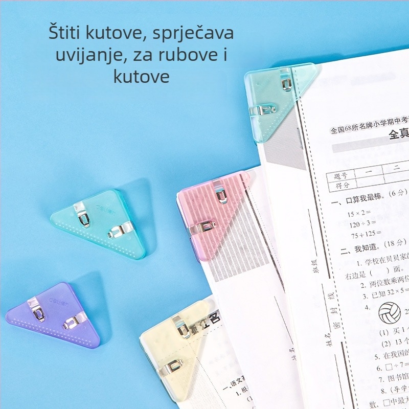 Kutni klip QJ8530 – trokutasti klip za dokumente, plastični, Deli