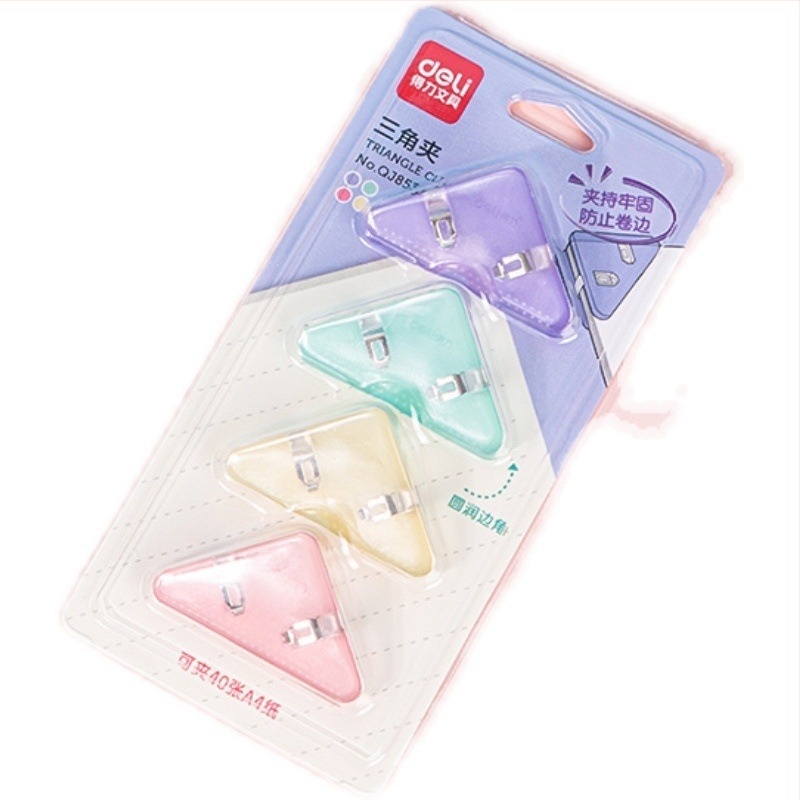 Kutni klip QJ8530 – trokutasti klip za dokumente, plastični, Deli