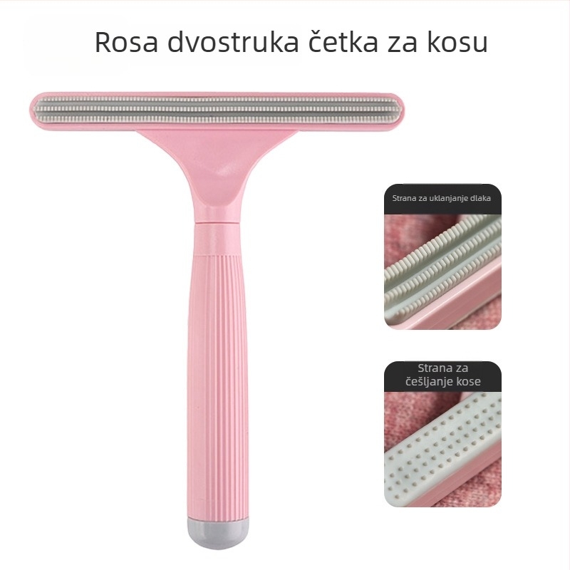 Uklanjivač dlake za kućne ljubimce (dvostrani, ručni, zakrivljeni češalj, ABS+TPR) za dugokose mačke
