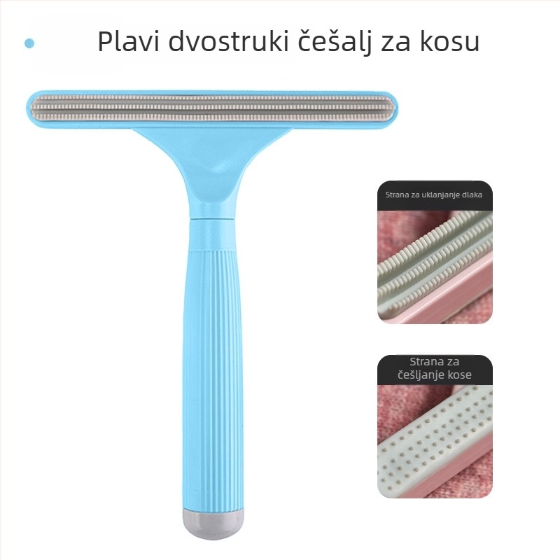 Uklanjivač dlake za kućne ljubimce (dvostrani, ručni, zakrivljeni češalj, ABS+TPR) za dugokose mačke