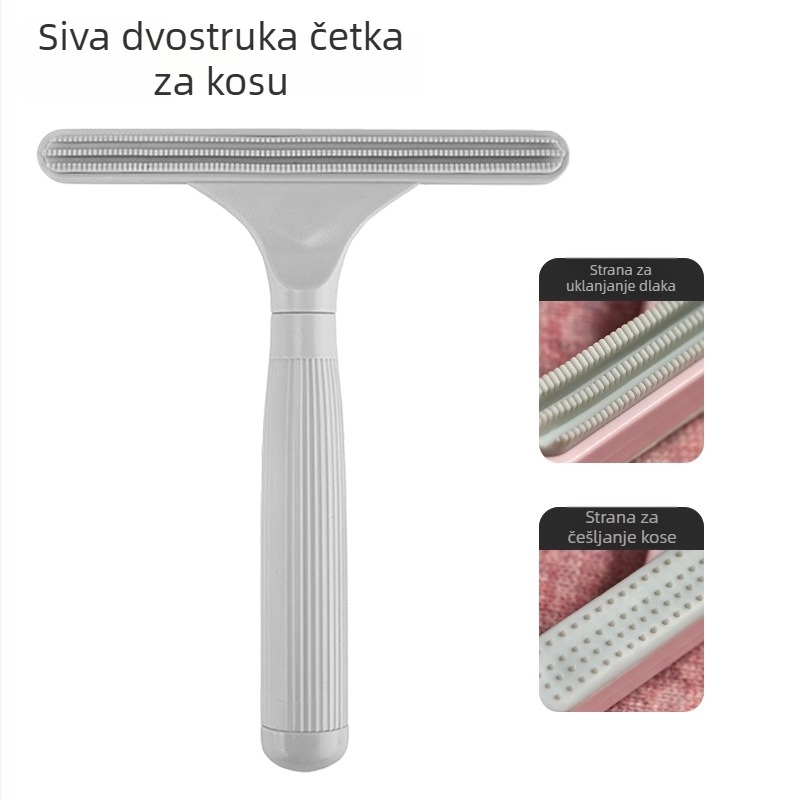 Uklanjivač dlake za kućne ljubimce (dvostrani, ručni, zakrivljeni češalj, ABS+TPR) za dugokose mačke
