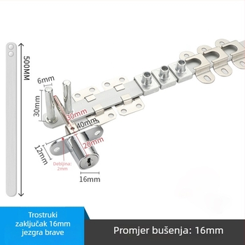Brava za stol i ormar s tri ladice — cinkova legura, prednje trostruko zaključavanje, Gao Yi Hardware