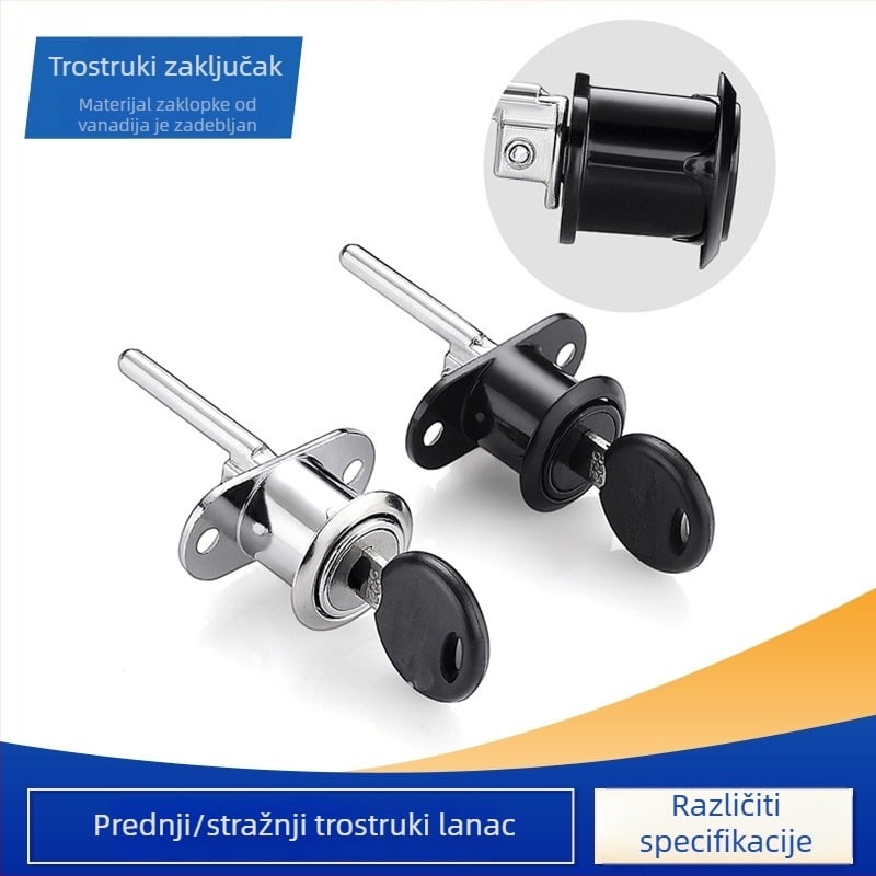 Brava za stol i ormar s tri ladice — cinkova legura, prednje trostruko zaključavanje, Gao Yi Hardware