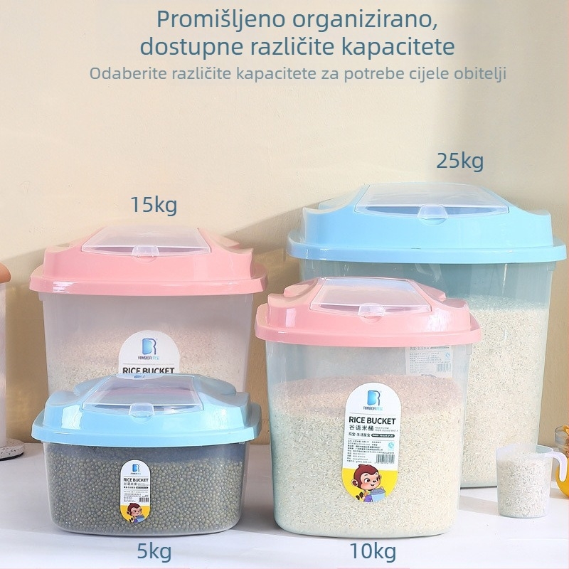 Prozirna PP plastična kutija za skladištenje riže, otporna na vlagu i štetnike