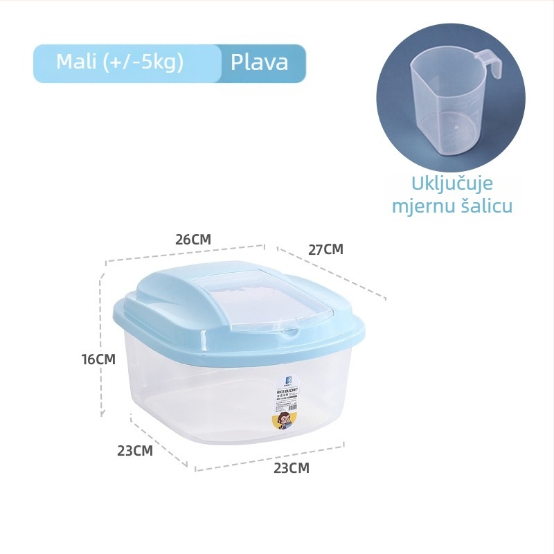 Prozirna PP plastična kutija za skladištenje riže, otporna na vlagu i štetnike