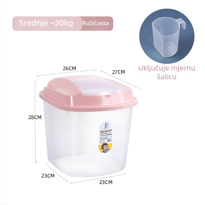 Prozirna PP plastična kutija za skladištenje riže, otporna na vlagu i štetnike