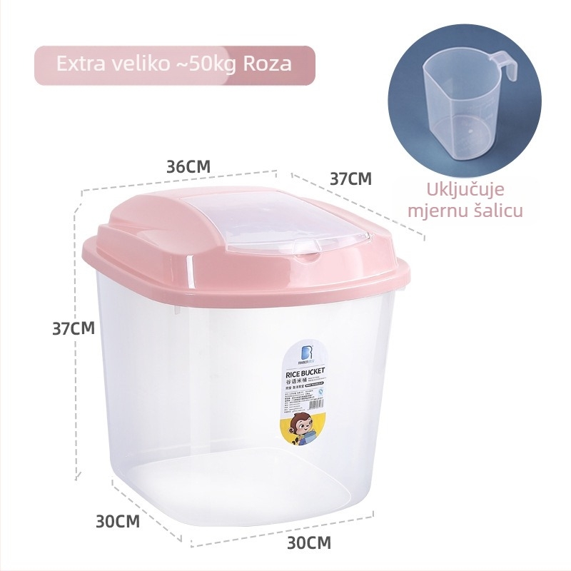 Prozirna PP plastična kutija za skladištenje riže, otporna na vlagu i štetnike