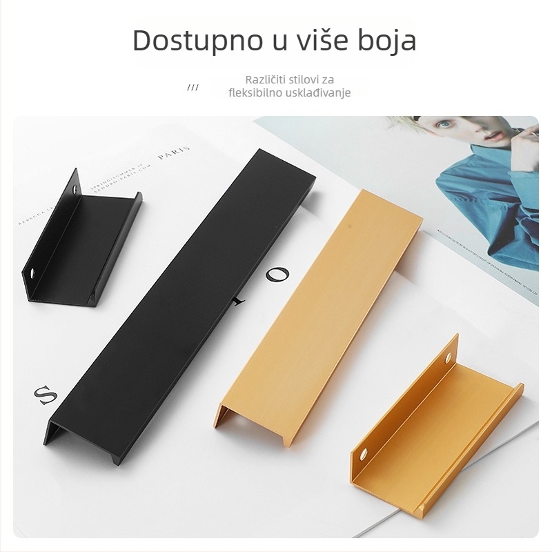 Ručka za ormariće i ladice – aluminijski profil, moderni minimalistički stil, oksidirana površina