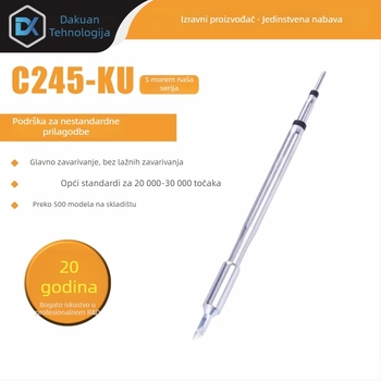 C245 glava za lemljenje s integriranim grijaćim jezgrom, čist bakreni vrh, serija K Blade - KU, KF, K8, dodatak za lemilicu-stanicu