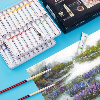 Gouache set boja u aluminijskim cijevima — Marley marka, za slikanje gouacheom, 24 komada