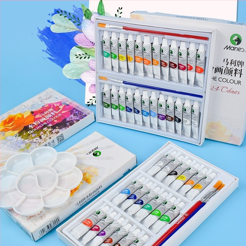 Gouache set za početnike, pakiranje 12/18/24, Marie's/Marley