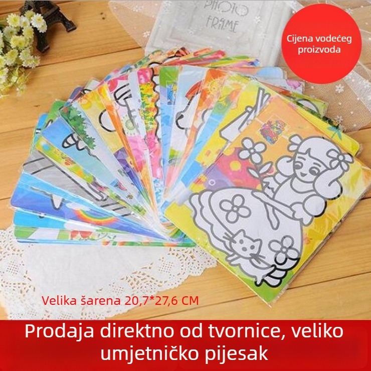 Set za slikanje pijeskom za djecu, marka Blue Fruit Rabbit, kapacitet 1, pakiranje OPP vrećica, DIY (Upotreba: slikanje pijeskom; Marka: Blue Fruit Rabbit; Pakiranje: OPP vrećica; Kapacitet: 1)