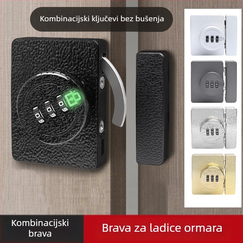 Brava za ormar bez bušenja, kombinacijska brava 83-11, cinkov legura, brenda Jiadicheng, prikladno za vrata i ladice ormara