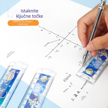 Plastični mjerni pravokutnik s cartoon dizajnom za crtanje i mjerenje — model Xpm-620; materijal: plastika; oblik: pravilo; kategorija: centimetarsko pravilo; pakiranje: pojedinačna OPP vrećica
