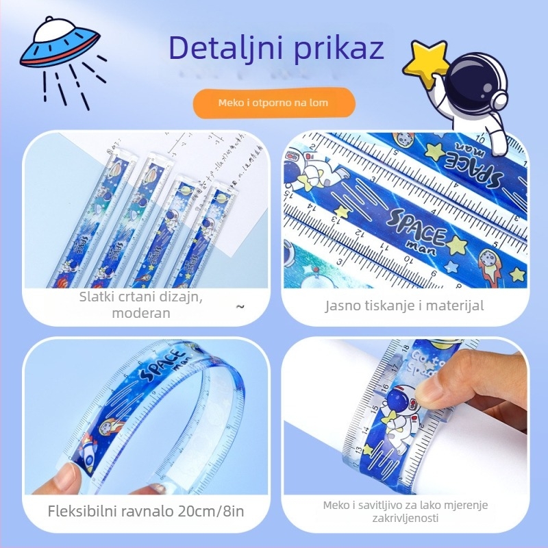 Plastični mjerni pravokutnik s cartoon dizajnom za crtanje i mjerenje — model Xpm-620; materijal: plastika; oblik: pravilo; kategorija: centimetarsko pravilo; pakiranje: pojedinačna OPP vrećica