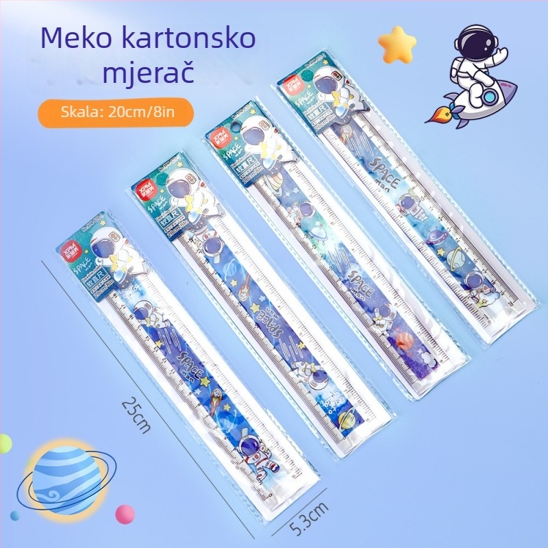Plastični mjerni pravokutnik s cartoon dizajnom za crtanje i mjerenje — model Xpm-620; materijal: plastika; oblik: pravilo; kategorija: centimetarsko pravilo; pakiranje: pojedinačna OPP vrećica