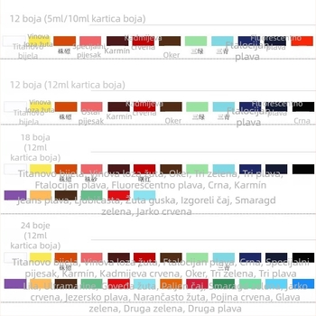 Marley pigmenti za kinesko slikanje, kapacitet 5-12, kompatibilni s Xuan papirom