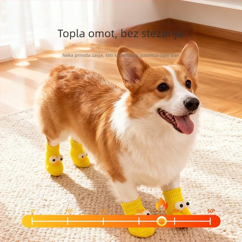 Čarape za kućne ljubimce, zaštita za šape, protuklizne za unutarnju i vanjsku upotrebu, pletene warp pletenje, jacquard tkanina, poliester