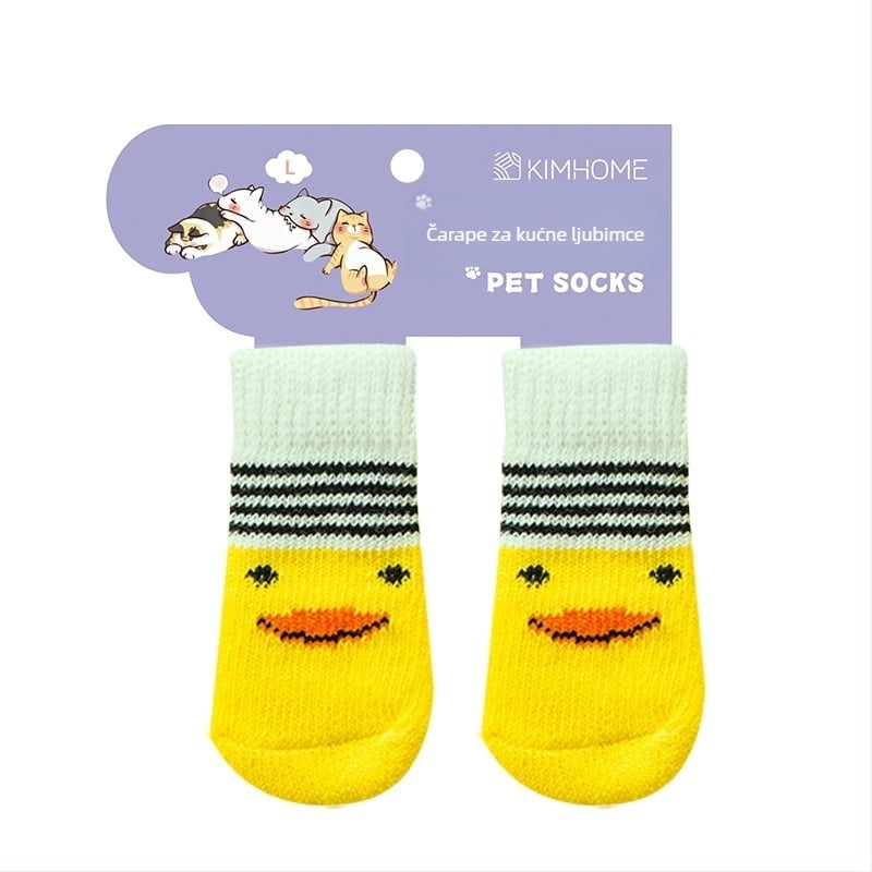 Čarape za kućne ljubimce, zaštita za šape, protuklizne za unutarnju i vanjsku upotrebu, pletene warp pletenje, jacquard tkanina, poliester