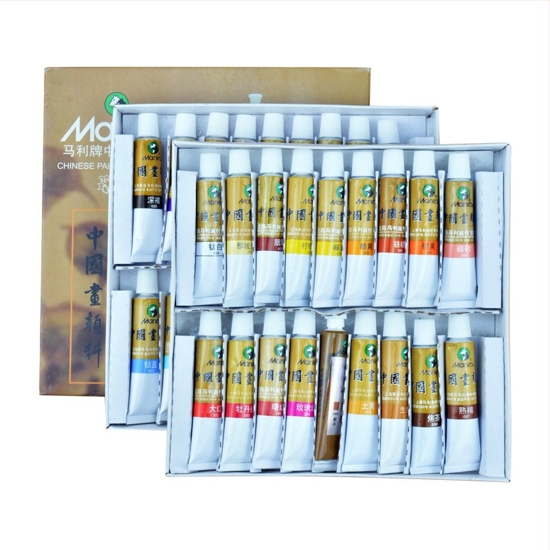 Marley tradicionalni kineski pigmentni set za slikanje, pakiranje od 24 kutija, za kinesko slikanje