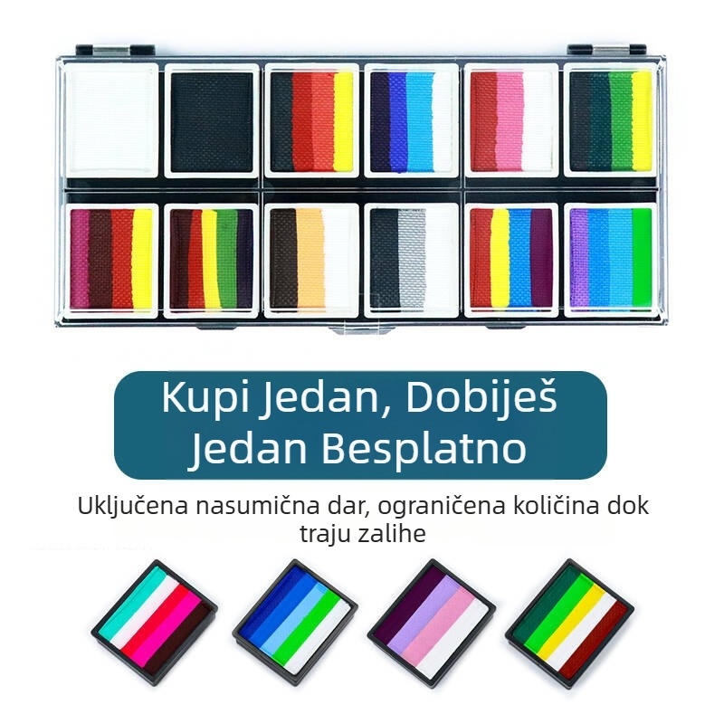Stisnuti vodeni pigmentni set za crtanje tijela, za scenski makeup, visoko pigmentiran - Marka: Habo; Uvoz nije; Pakiranje: papirnata kutija; IP ovlaštenje: Ne