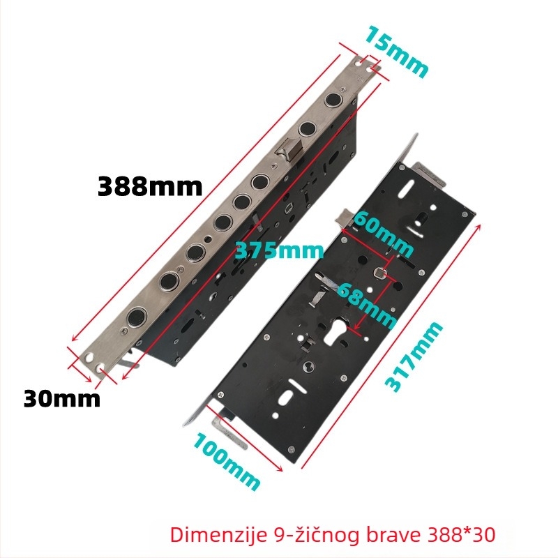 Overlord Lock Body brava za vrata s ručkom od nehrđajućeg čelika, protiv krađe, moderni minimalistički stil