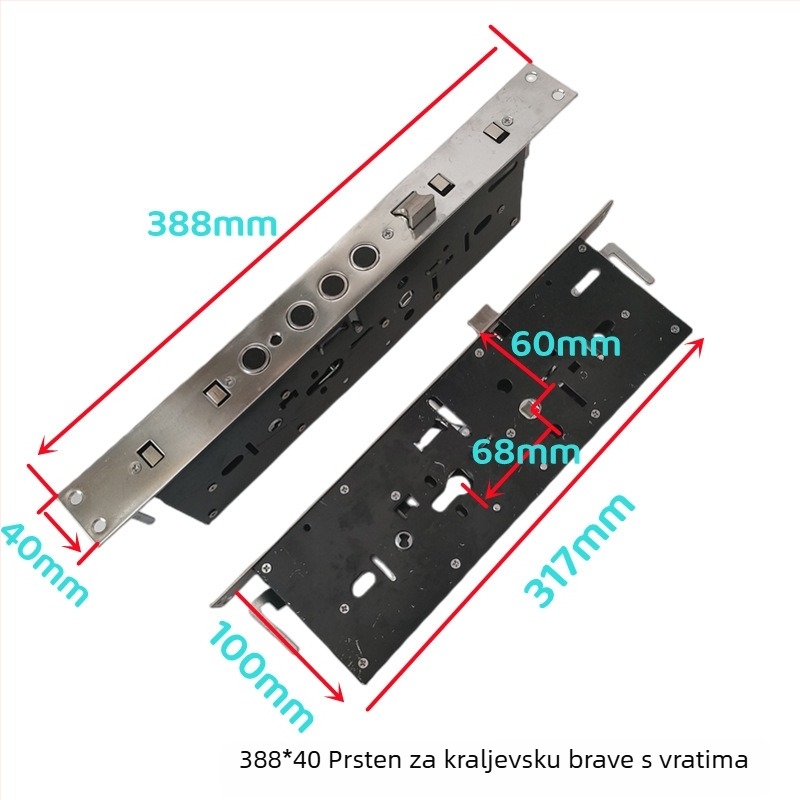 Overlord Lock Body brava za vrata s ručkom od nehrđajućeg čelika, protiv krađe, moderni minimalistički stil