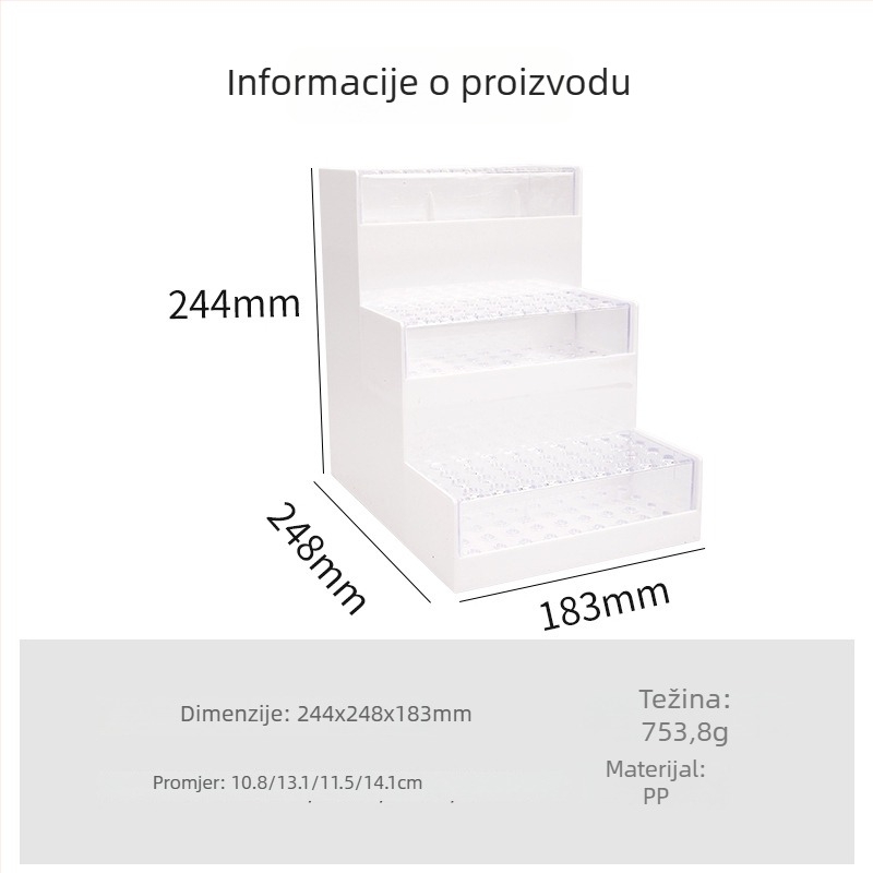 Plastični stolni izložbeni stalak s višerazinskim ljestvičastim dizajnom, model izložbeni stalak, moguć tisak logotipa i prilagodba