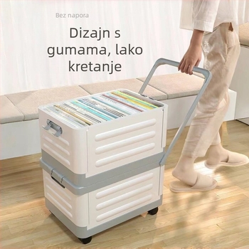 Sklopiva kutija za dnevni boravak s kotačićima, prijenosni plastični organizator za odjeću, igračke i kozmetiku, kapaciteta 18 L