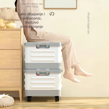 Sklopiva kutija za dnevni boravak s kotačićima, prijenosni plastični organizator za odjeću, igračke i kozmetiku, kapaciteta 18 L