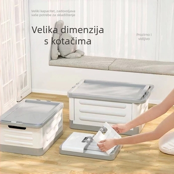 Sklopiva kutija za dnevni boravak s kotačićima, prijenosni plastični organizator za odjeću, igračke i kozmetiku, kapaciteta 18 L