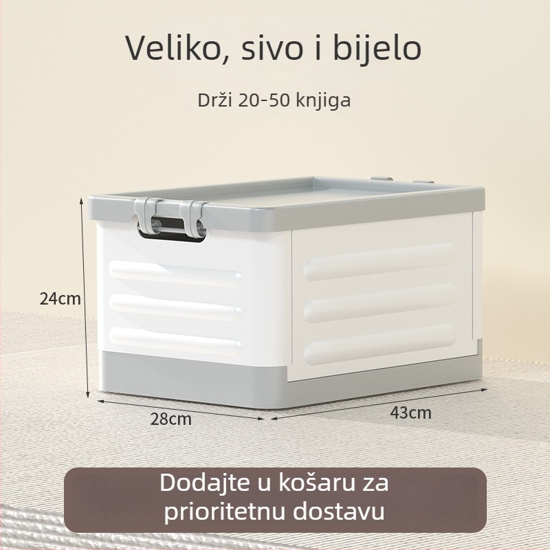 Sklopiva kutija za dnevni boravak s kotačićima, prijenosni plastični organizator za odjeću, igračke i kozmetiku, kapaciteta 18 L