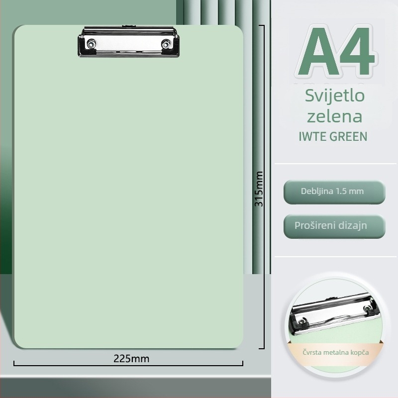 Deli 72641 plastični klipboard s moćnim stegom i klipom ploče, logo otisnut