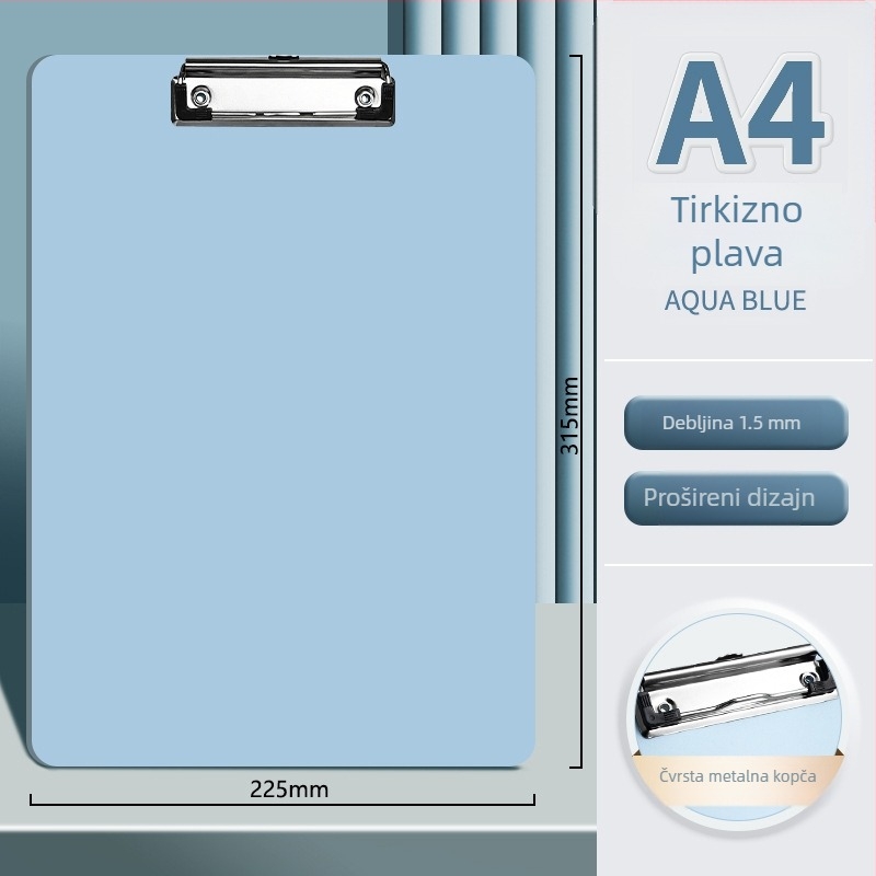 Deli 72641 plastični klipboard s moćnim stegom i klipom ploče, logo otisnut