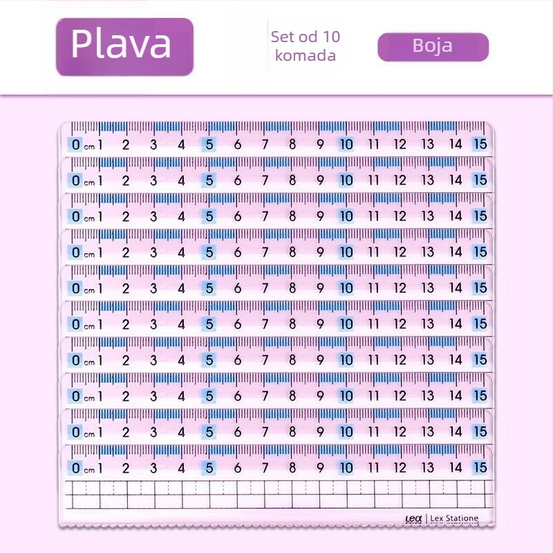 Ravnalo s valovitim linijama i mjernom skalom — plastično, 85 g, Friendly marka, centimetarsko ravnalo