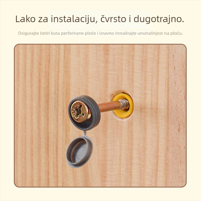 Drvena mačja zidna penjačica s integriranim skrovištem i policom, jednostavan stil, bez bušenja