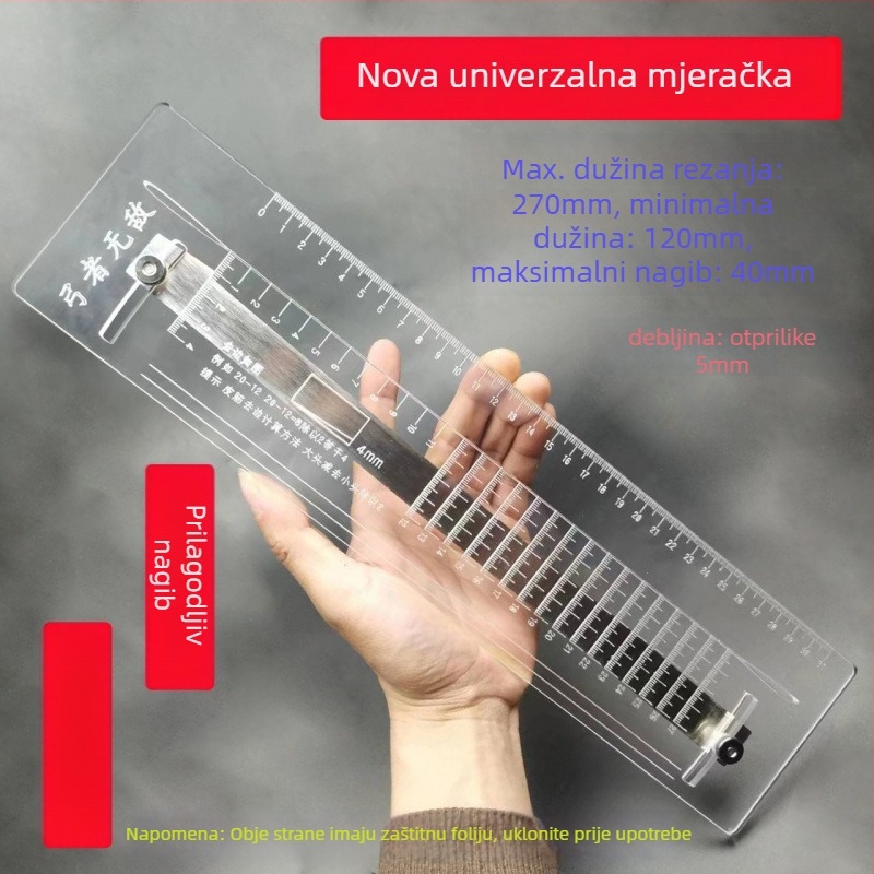 Drveni centimetarski ravnalo, set alata za šablone