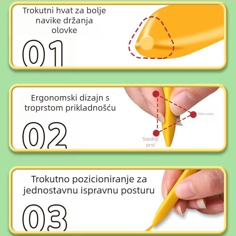 Chuangpinge plastični trokutasti kredni set za crtanje, plastično kućište, 5 g po komadu