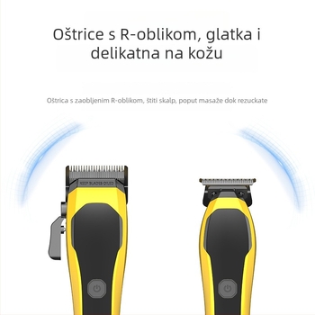 Električni kliper za kosu s digitalnim prikazom – ponovno punjiva ugrađena baterija, odvojive i perive oštrice od keramike i nehrđajućeg čelika, niska buka 46–70 dB