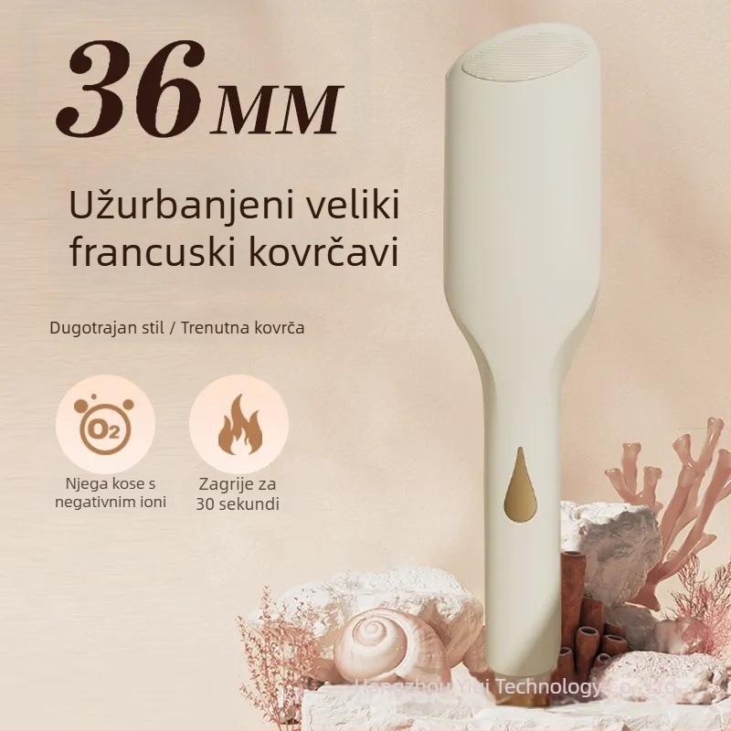 Kovrčalo za kosu s 36 mm velikim valom, francuskog stila, keramičko prekrivanje, 220 V, 70 W, 10-stupanjsko podešavanje temperature