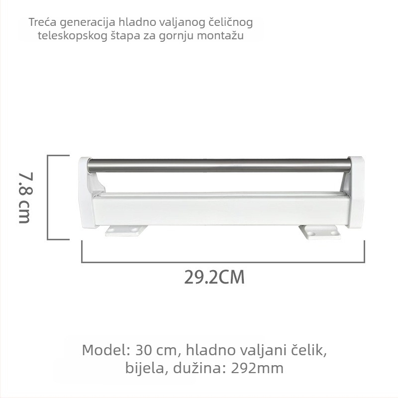Izvlačni držač za hlače u garderobi – Zhiyi, model 45122; Materijal: hladno valjani čelik; Namjena: garderoba; Stil: moderna jednostavnost.