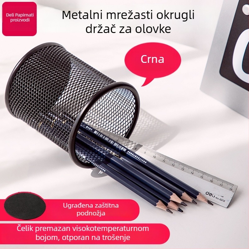 Deli 9172 metalni držač pera, okruglog oblika, model 9172