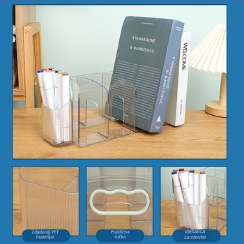 First Learning 9013 PET stolni regal za čitanje, prozirna polica za knjige s vertikalnim dijelnikom, 32 komada u pakiranju, neto težina 480 g